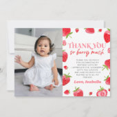 Strawberry Berry Sweet Picture Birthday Party Dankeskarte (Vorderseite)