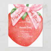 Strawberry Berry Sweet Pink Baby Dusche Einladung (Vorderseite)