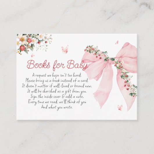 Strawberry Berry Sweet Pink Books for Baby Begleitkarte (Vorderseite)