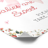 Strawberry Berry Sweet Pink Bow Babies sind süß Poster (Ecke)