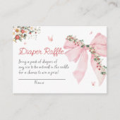 Strawberry Berry Sweet Pink Bow Diaper Raffel Begleitkarte (Vorderseite)