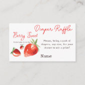Strawberry Berry Sweet Red Baby Dusche Windelspiel Begleitkarte (Vorderseite)
