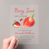 Strawberry Berry Sweet Red Watercolor Babydusche Acryleinladungen (Insitu (Handheld))