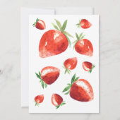Strawberry Berry Sweet Red Watercolor Babydusche Einladung (Rückseite)