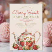 Strawberry Berry Sweet Teapot Babydusche Einladung