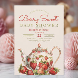 Strawberry Berry Sweet Teapot Babydusche Einladung