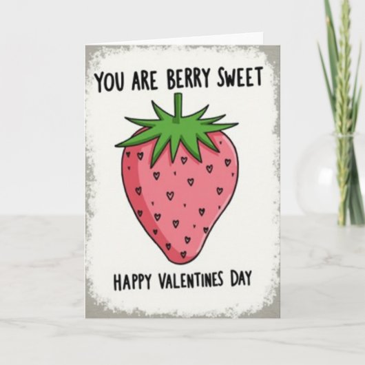 Strawberry Berry Sweet Valentines Card Karte (Vorderseite)