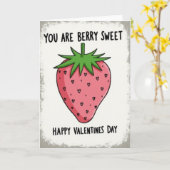 Strawberry Berry Sweet Valentines Card Karte (Gelbe Blume)