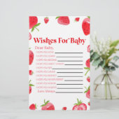 Strawberry Berry wünscht sich eine Babydusche Briefpapier (Stehend Vorderseite)