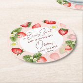 Strawberry Bery Sweet Baby Dusche bevorzugt Runder Pappuntersetzer (Angewinkelt)