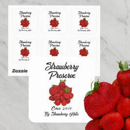 Strawberry bewahren Fotografy Canning White Quadratischer Aufkleber