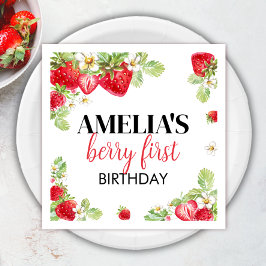 Strawberry Birthday Baby Shower Serviette