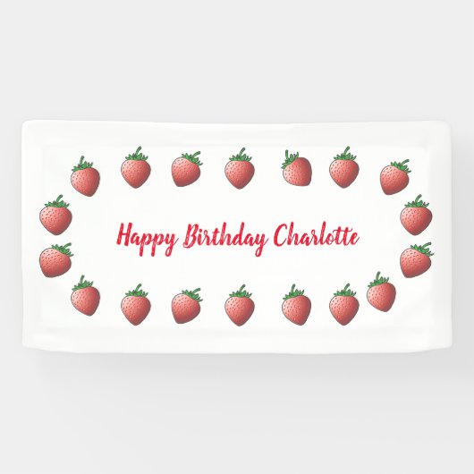 Strawberry Birthday Banner (Horizontal)
