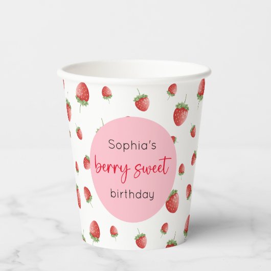 Strawberry Birthday Berry Sweet Pappbecher (Vorderseite)