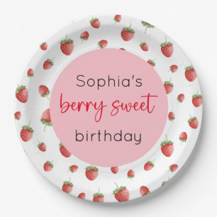 Strawberry Birthday Berry Sweet Pappteller