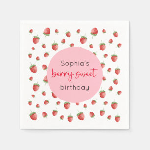 Strawberry Birthday Berry Sweet Serviette