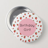 Strawberry Birthday Button (Vorne & Hinten)