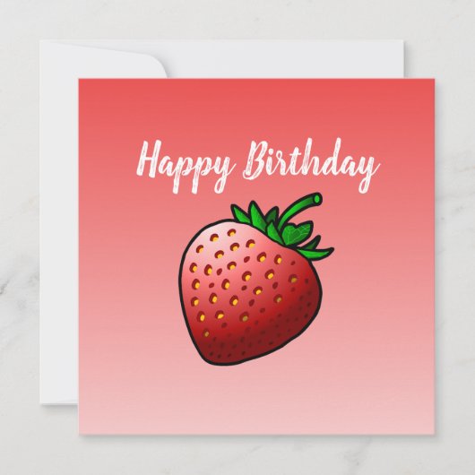 Strawberry Birthday Card Karte (Vorderseite)