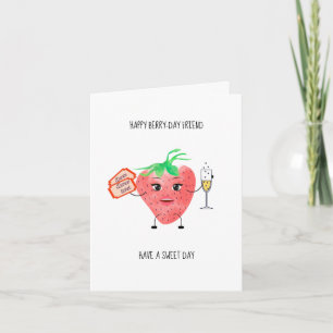 Strawberry Birthday Card - Niedliche, Fun Folgekar Karte