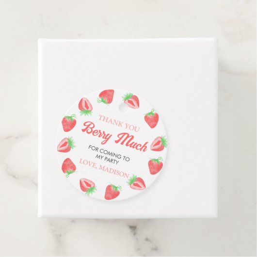 Strawberry Birthday Danke Ihnen Berry Much Geschenkanhänger (Beispiel)