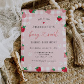 Strawberry Birthday Einladung