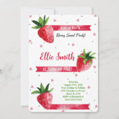 Strawberry Birthday Einladung (Vorderseite)