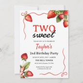 Strawberry Birthday Einladung | 2. Geburtstag (Vorderseite)
