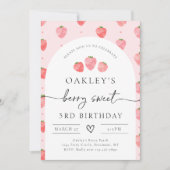 Strawberry Birthday Einladung | Berry Birthday (Vorderseite)