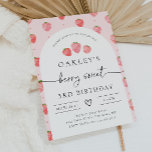 Strawberry Birthday Einladung | Berry Birthday<br><div class="desc">Erdbeere zum Geburtstag Einladung. Bereit,  von dir personalisiert zu sein!</div>