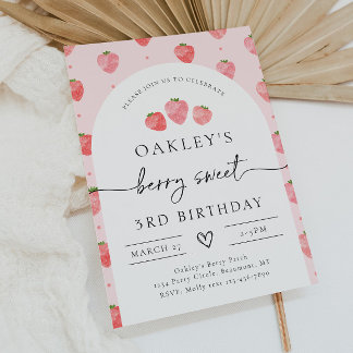 Strawberry Birthday Einladung | Berry Birthday