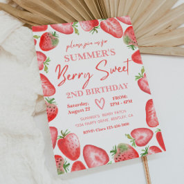Strawberry Birthday Einladung | Berry Invasion