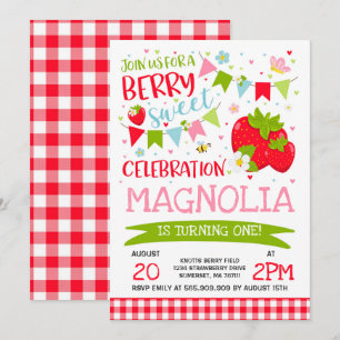 Strawberry Birthday Einladung Berry Sweet Party