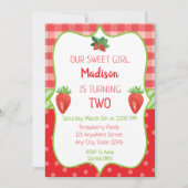 Strawberry Birthday Einladung Berry Sweet Party (Vorderseite)