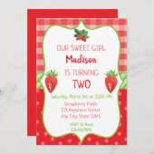 Strawberry Birthday Einladung Berry Sweet Party (Vorne/Hinten)