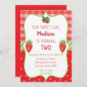 Strawberry Birthday Einladung Berry Sweet Party