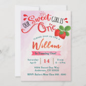 Strawberry Birthday Einladung | Sweet Girl (Vorderseite)
