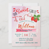 Strawberry Birthday Einladung | Sweet Girl (Vorderseite)