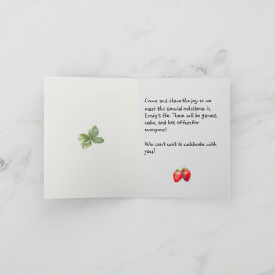 Strawberry Birthday Erster Geburtstag Einladung