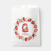 Strawberry Birthday Favor Bag Letter G Cake Geschenktütchen (Vorderseite)