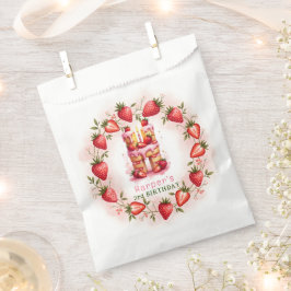 Strawberry Birthday Favor Bag Letter H Cake Geschenktütchen