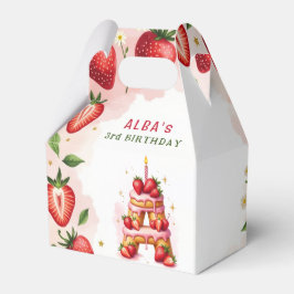 Strawberry Birthday Favor Box Letter A Cake Geschenkschachtel