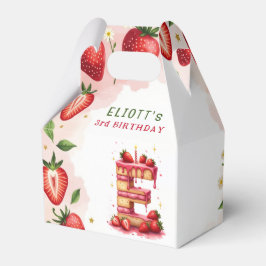 Strawberry Birthday Favor Box Letter E Cake Geschenkschachtel