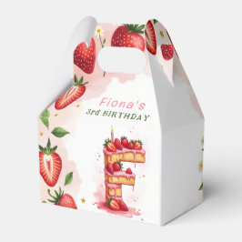 Strawberry Birthday Favor Box Letter F Cake Geschenkschachtel