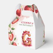 Strawberry Birthday Favor Box Letter G Cake Geschenkschachtel (Rückseite)