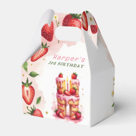 Strawberry Birthday Favor Box Letter H Cake Geschenkschachtel