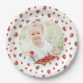 Strawberry Birthday Foto Pappteller (Vorderseite)