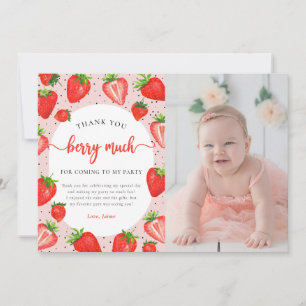 Strawberry Birthday Foto Vielen Dank Berry Much Dankeskarte
