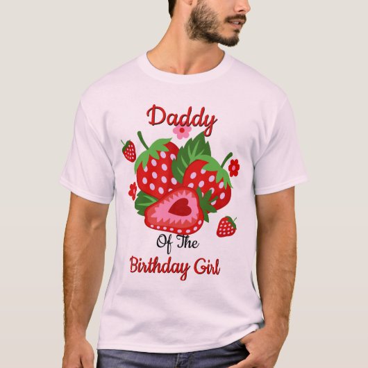 Strawberry Birthday Girl mens tshirts Vater (Vorderseite)