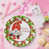Strawberry Birthday Gnome Pappteller (Party)