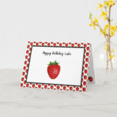 Strawberry Birthday Karte (Gelbe Blume)
